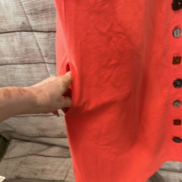 Soft Surroundings Danielle Button Dress NWT Coral Size Medium Petite - Picture 5 of 12